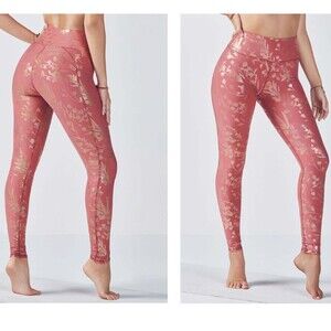 Fabletics Define PowerHold® High-Waisted Legging Pink Gold - S